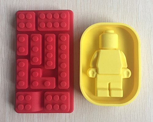 One Set Lego and Robot Type Muffin Sweet Candy Jelly Fondant Cake Chocolate Mold Silicone Tool Baking Pan