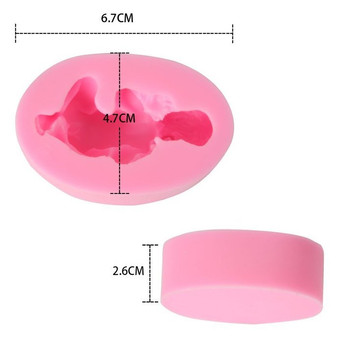 crownroyaljack Sleeping Baby Shape Candy Baking Chocolate Silicone Food Mold, Pink N3