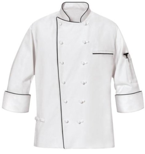 Phoenix Master Chef Coat with Black Piping, Medium
