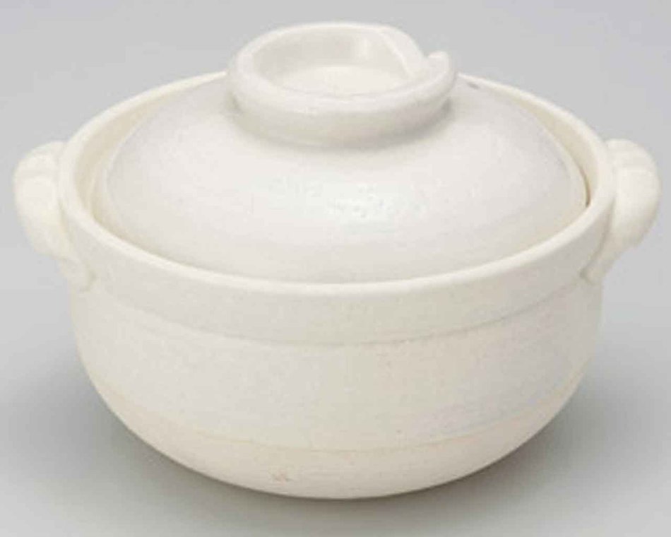 White-Brush for 1-2 persons 7.9inch Donabe Japanese Hot pot White Ceramic Made in Japan