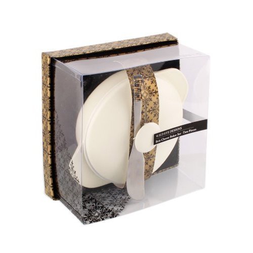 7 OZ, Unique Ceramic Dish Baker with Stainless Steel Spreader in White