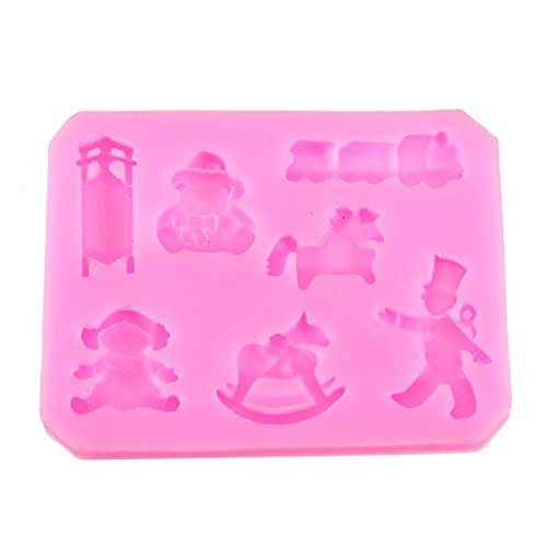 "Bear Train Silicone Chocolate Cake Decorating Mold Resin Flower" shopping