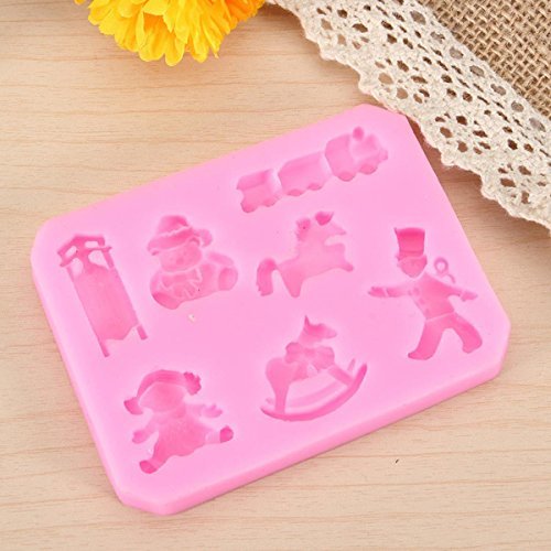 "Bear Train Silicone Chocolate Cake Decorating Mold Resin Flower" shopping N4