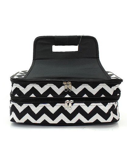 Chevron Print Casserole Carrier BLK