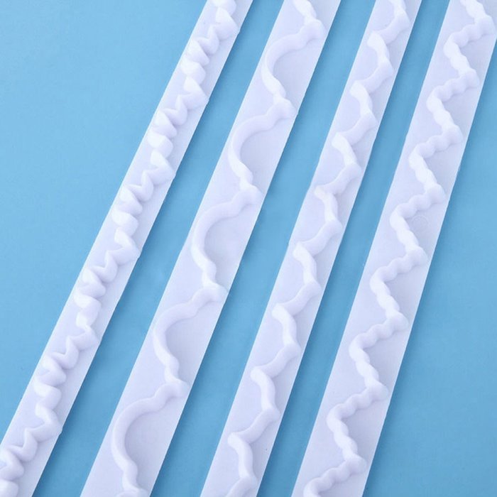Beauty Clubs 4pcs Frill Edge Lace Riboon Fondant Icing Sugarcraft Cake Decorating Mold Cutter N9