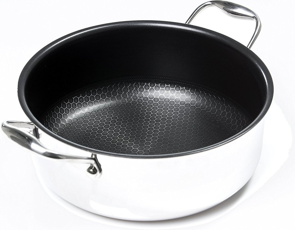 Frieling USA Black Cube Hybrid Stainless/Nonstick Cookware Casserole w/ Lid, 9 1/2-Inch Diameter, 4.0 Quart N2