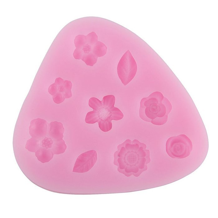 niceeshop(TM) 4 Cavity 3D Feather Shape Silicone Cake Mold Candy Jelly Fondant Making Mold Tools,Random Color N7