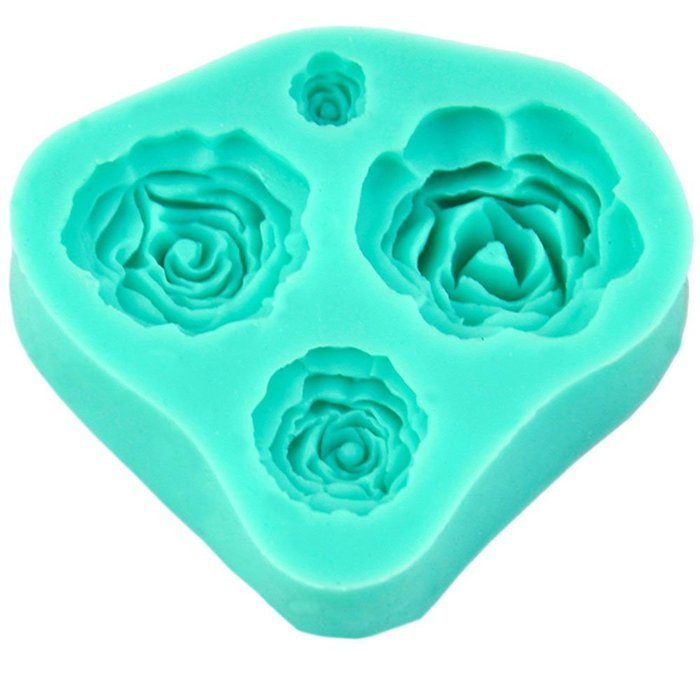 niceeshop(TM) 4 Cavity 3D Feather Shape Silicone Cake Mold Candy Jelly Fondant Making Mold Tools,Random Color N13