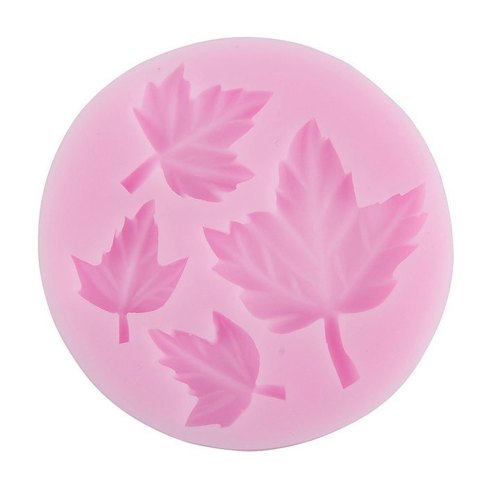 niceeshop(TM) 4 Cavity 3D Feather Shape Silicone Cake Mold Candy Jelly Fondant Making Mold Tools,Random Color N18