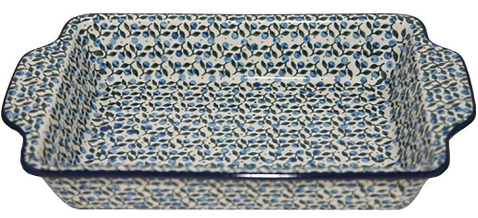 New Polish Pottery RECTANGULAR BAKER WITH HANDLES Boleslawiec CA Pattern 1658