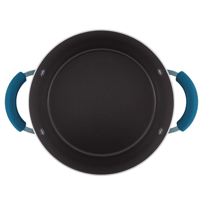 Rachael Ray&trade; Porcelain Nonstick 5.5 qt. Covered Casserole in Marine Blue | Durable Porcelain Enamel Exterior |... N2
