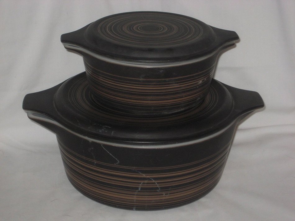4 Piece Set - Vintage Pyrex Terra 1 1/2 Pint & 2 1/2 Quart Casserole