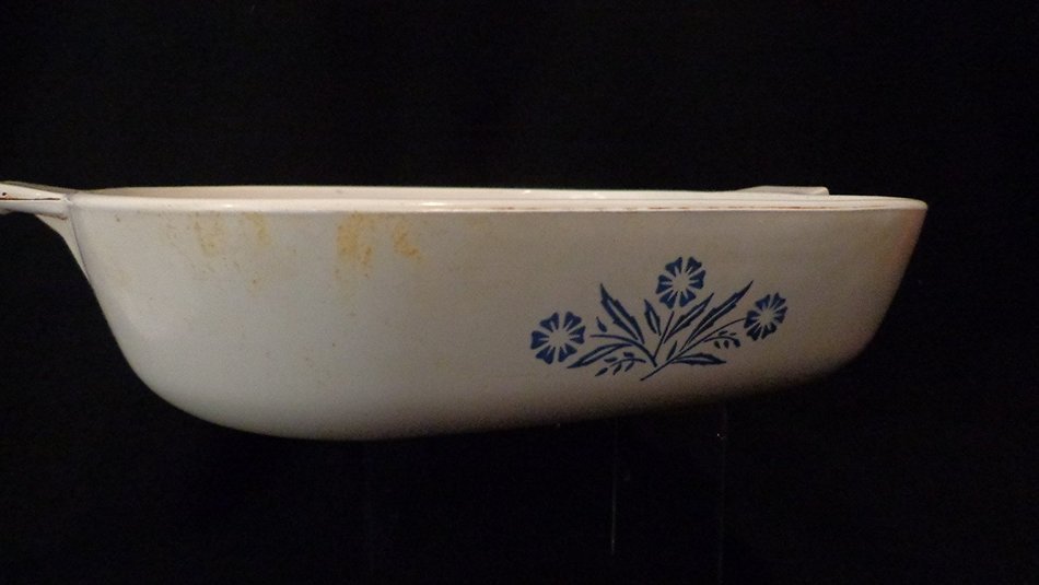 Cornflower Skillet Corning Cornflower Shallow Skillet Baking Dish P-10-B NO LID N3