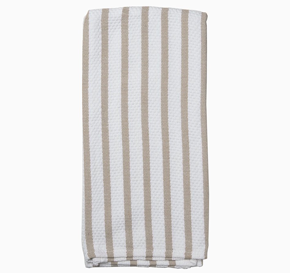 HIC 20- by 30-inch Khaki Stripe Casserole Kitchen Towel