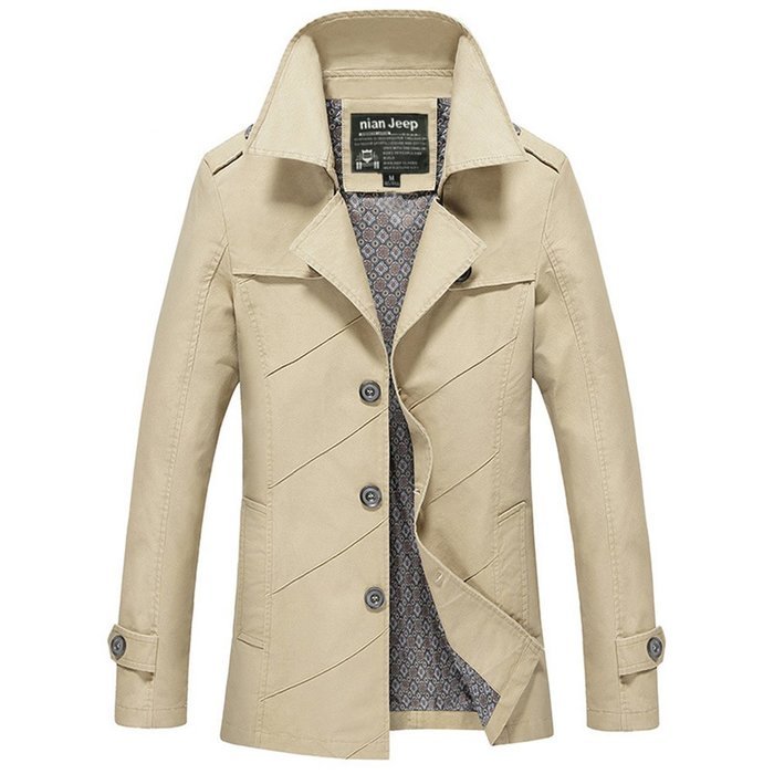 Yaheeda Men's Winter Casual Long Outdoor MD-Long Jacket Cotton Windbraker Coat