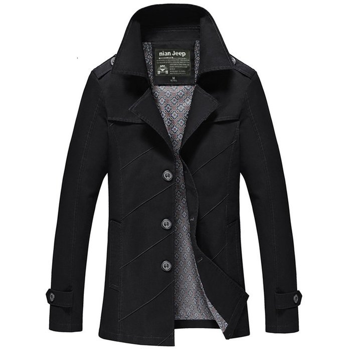 Yaheeda Men's Winter Casual Long Outdoor MD-Long Jacket Cotton Windbraker Coat N9