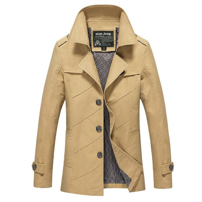 Yaheeda Men's Winter Casual Long Outdoor MD-Long Jacket Cotton Windbraker Coat N11
