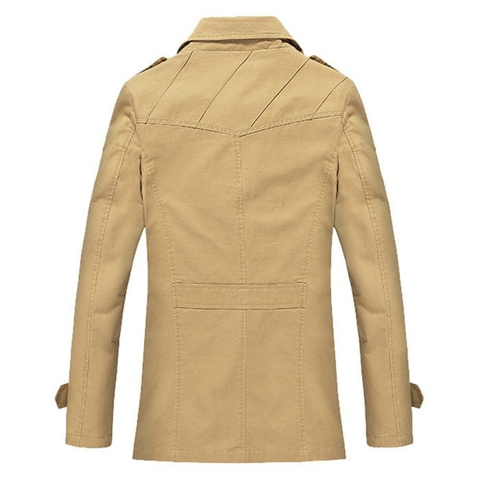 Yaheeda Men's Winter Casual Long Outdoor MD-Long Jacket Cotton Windbraker Coat N12