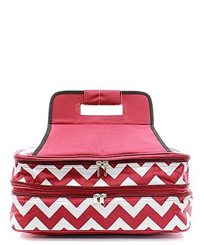 Chevron Casserole Dish Carrier for Holiday Party Entertaining Red