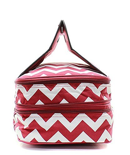 Chevron Casserole Dish Carrier for Holiday Party Entertaining Red N3