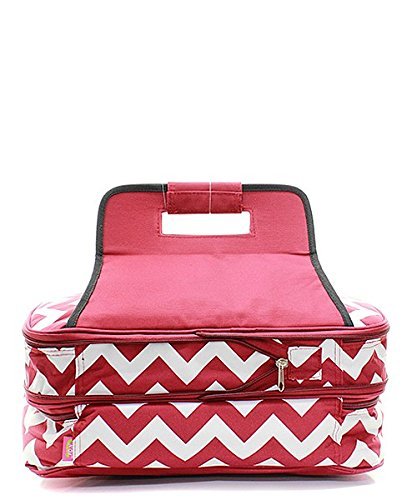Chevron Casserole Dish Carrier for Holiday Party Entertaining Red N4