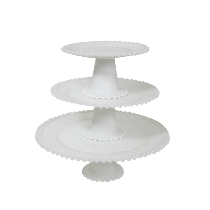 Milk Glass Cake and Dessert Stand, Hobnail Rim, Glass, Food Safe, Serving Tray, Cake Stand, Vintage Inspired,...