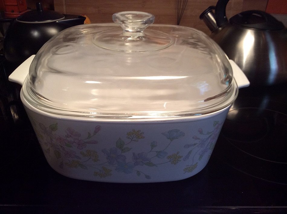 Corning Pastel Bouquet Baking Dish A-5-b Pastel Bouquet Casserole 5 Quart Dish No LID