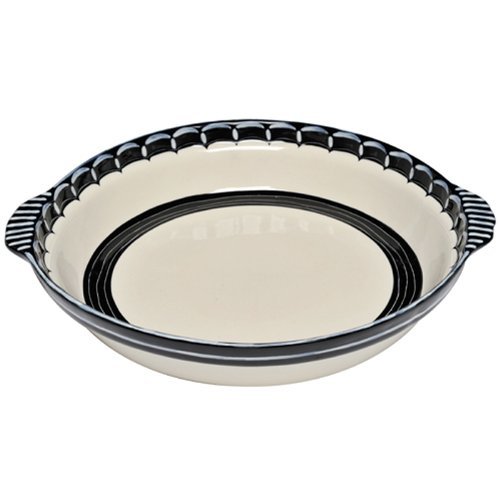 Caffco International MB6445801FBLKCR02 M.Bagwell Collection Ceramic Casserole Dish, Cream and Black