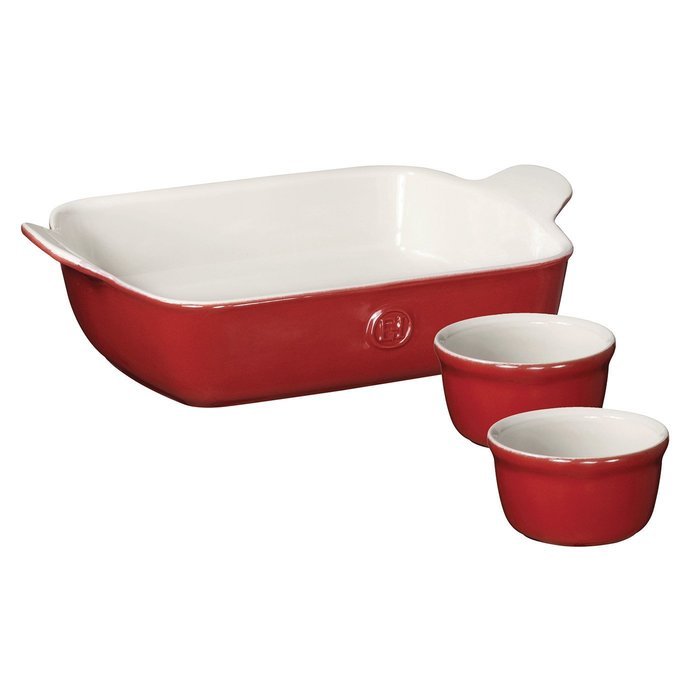 Emile Henry Modern Classics Rectangular Baking Dish W/ Bonus Ramekins