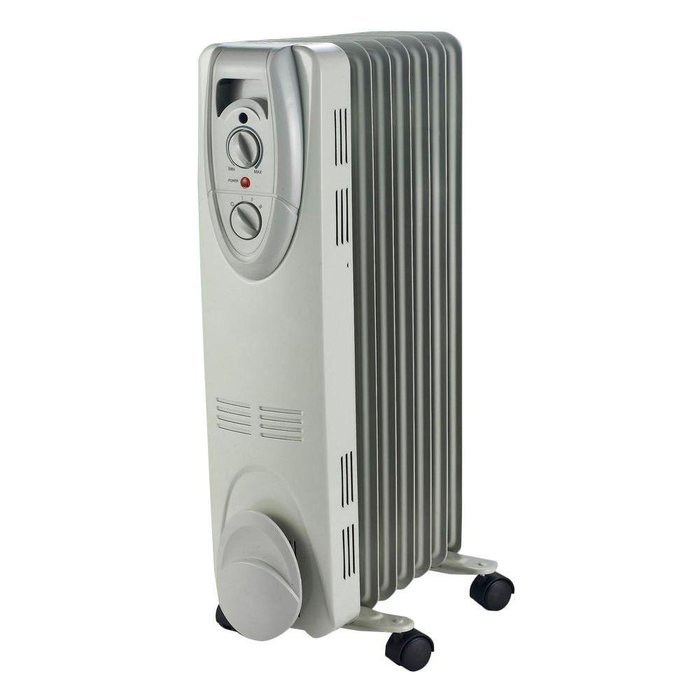 1500-Watt Electric Oil-Filled Radiant Portable Heater - Grey