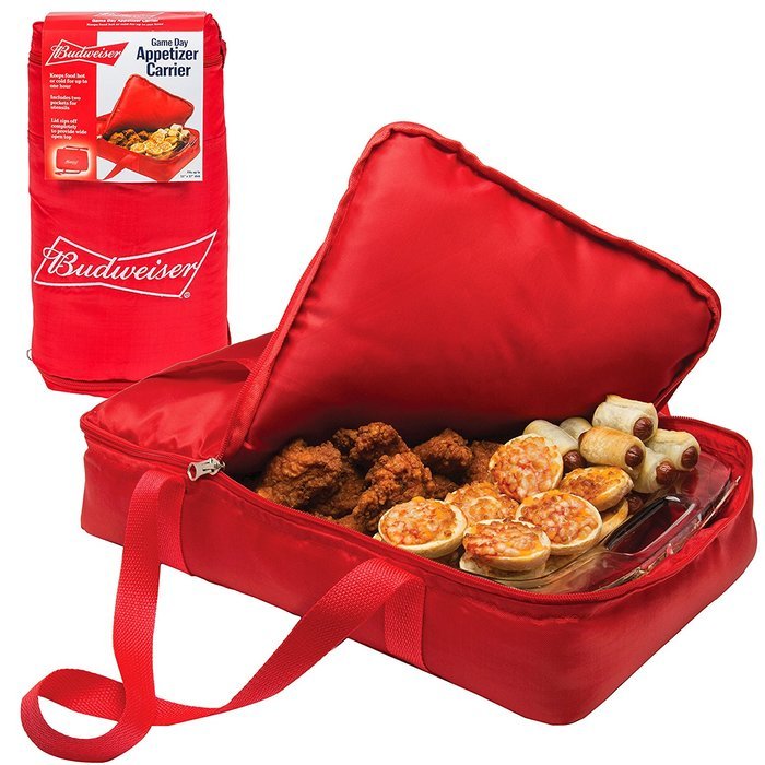 Budweiser Insulated Casserole Carrier- Game Day Tailgating Appetizer Carrier - (11" x 17") Keeps Food Warm or...