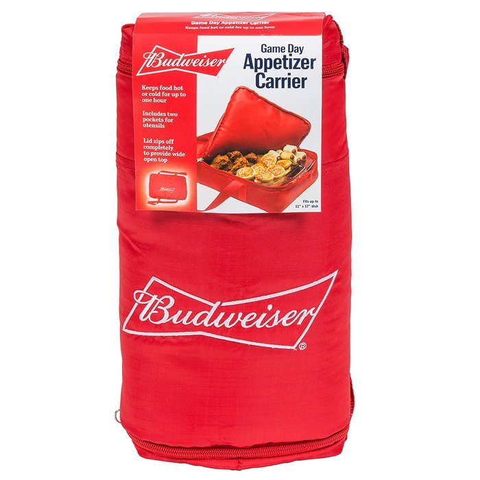 Budweiser Insulated Casserole Carrier- Game Day Tailgating Appetizer Carrier - (11" x 17") Keeps Food Warm or... N2