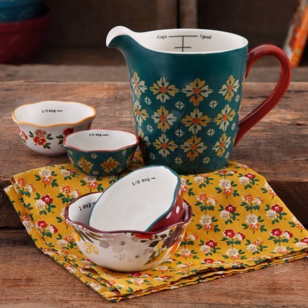 The Pioneer Woman 5-Piece Prep Set, 4-Piece Measuring Bowls and 4-Cup Measuring Cup