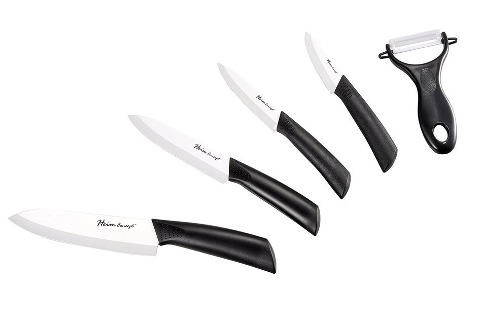 Ceramic Knife Set -5PCS Set, Heim Concept 4 Cutlery Kitchen Knives with Sheaths and Ceramic Peeler, with Gift... N3