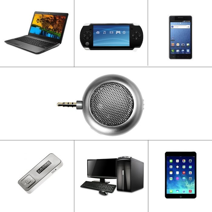 Alloet New Rechargeable X2 Upright Type 3.5mm General MINI Mobile Phone Small Speakers (Black) N8