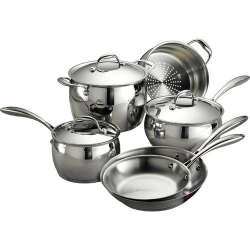 Gourmet Domus 9 Piece Stainless Steel Cookware Set by Tramontina