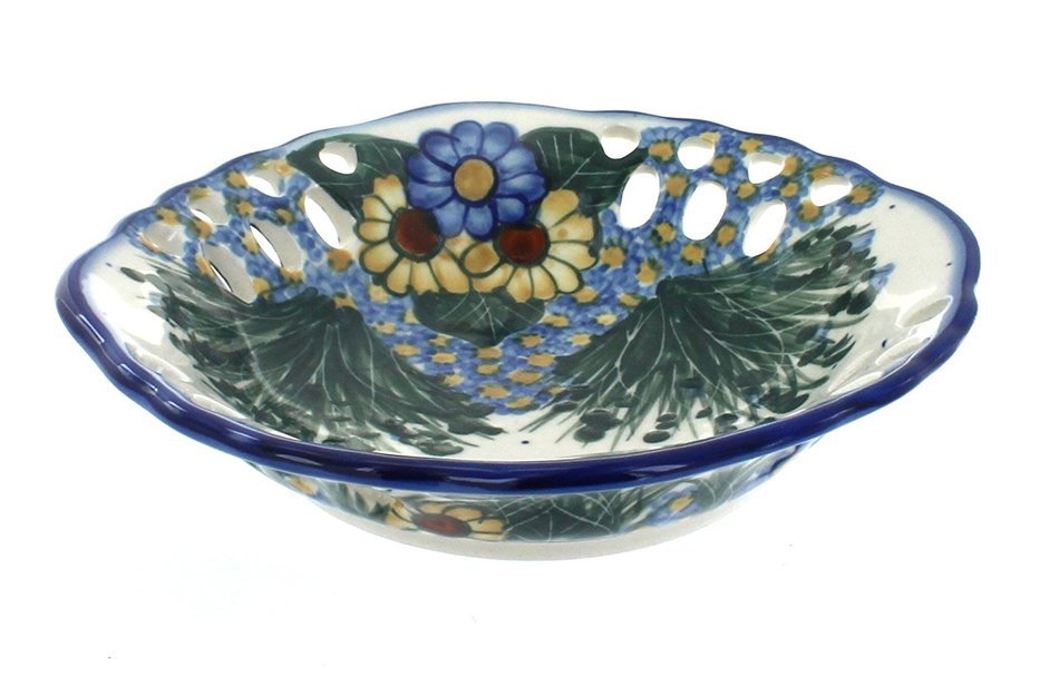 Polish Pottery Wild Flowers Small Fruit Dish