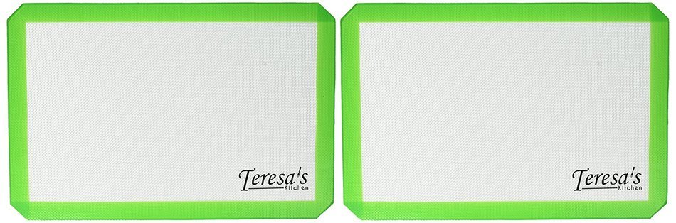 Teresa's Kitchen &ndash; Silicone Baking Mat - Nonstick &ndash; Baking Sheet for Oven or Toaster Oven &ndash; Cookie Sheets - Green...