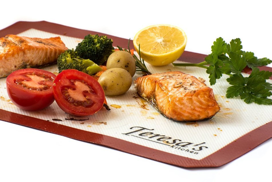 Teresa's Kitchen &ndash; Silicone Baking Mat - Nonstick &ndash; Baking Sheet for Oven or Toaster Oven &ndash; Cookie Sheets - Green... N7