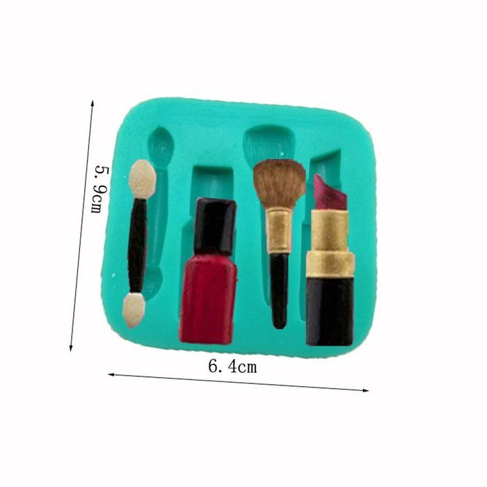 TANGCHU Fondant and Gum Paste Soft Silicone Cake Mold Cosmetic Make up Mix 2.5*2.32*0.43inch Green