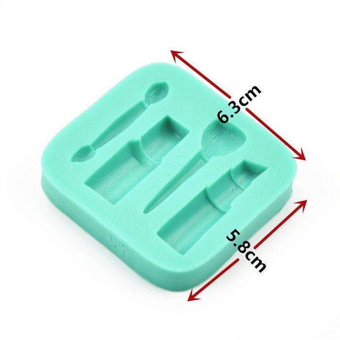 TANGCHU Fondant and Gum Paste Soft Silicone Cake Mold Cosmetic Make up Mix 2.5*2.32*0.43inch Green N3