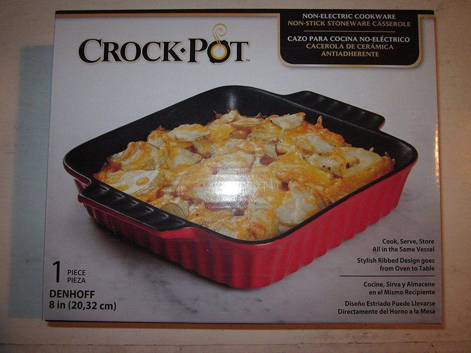 Crock-Pot Non-Stick Stoneware Casserole Dish 8" x 8"
