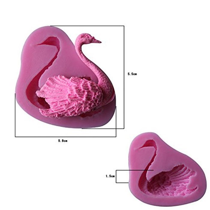 Witkey Grace Elegant Swan Shaped Silicone Decorating Craft Mold for Cake Cupcake Fondant Chocolate Jello Candy... N3