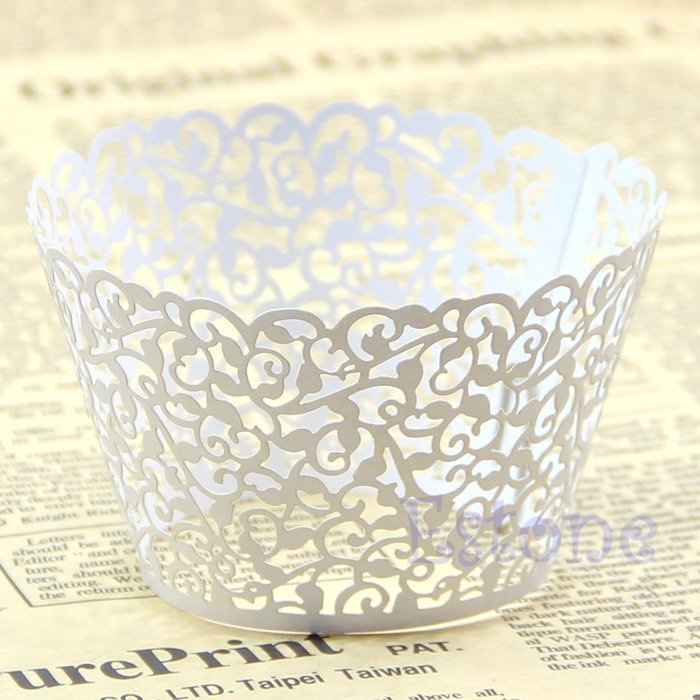 Zjzhao shop Hollow Out Clouds Pattern Cake Paper Wrapper Cupcake Wedding Decor Supply (Red) N3