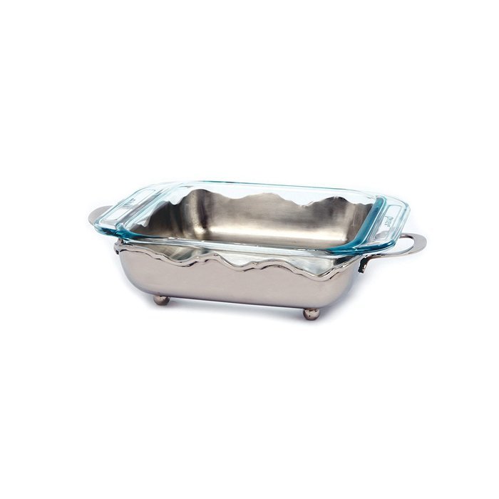Star Home Nickel Crown Square Server with 1.9-Quart Baker