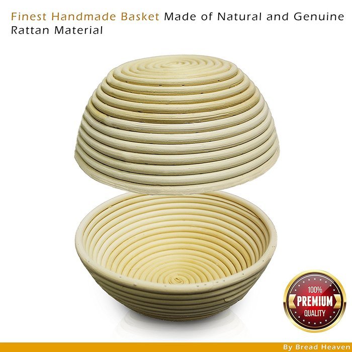 Proofing Basket | 8.5" Banneton Proofing Basket + Easy to Clean Linen Liner, eBook & FREE Plastic Bowl Scraper... N8