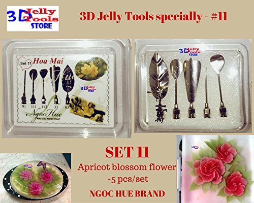 3D Jelly Cake Tools specially -Type 11 - Apricot blossom flower - 5 pcs/set