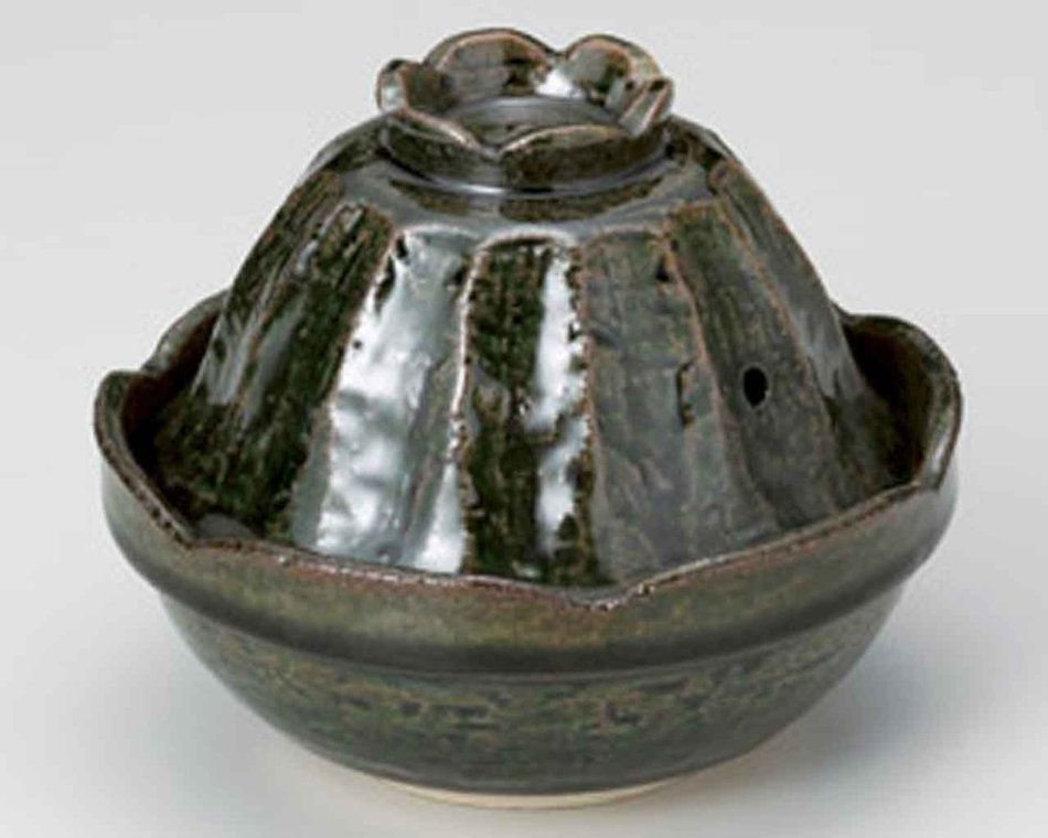 Oribe for 1-2 persons 5.2inch Donabe Japanese Hot pot Green Ceramic Made in Japan
