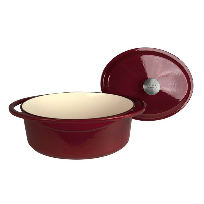 Artland La Maison Cast Iron Oval Casserole Dish, 5-Quart, Green N8