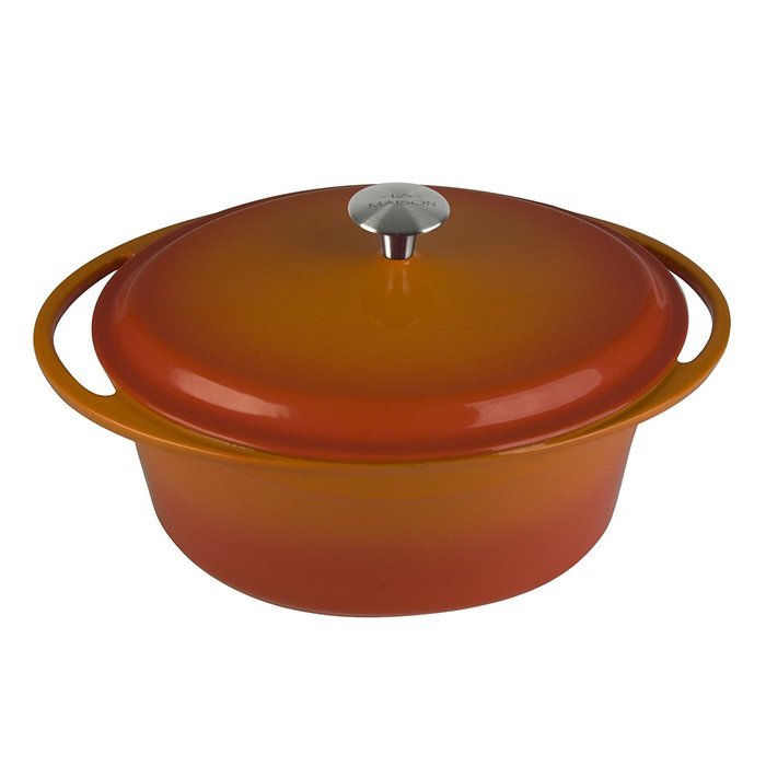 Artland La Maison Cast Iron Oval Casserole Dish, 5-Quart, Green N11